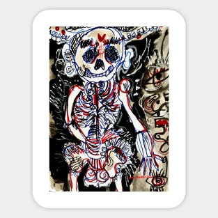 Mexican  Folk Skeleton Sticker